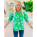 Cuffed Sleeve Waterlilly Top