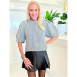 Grey Puff Sleeve Atta Sweater