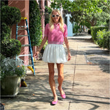 White Emmy Bubble Skirt w/ Built In Shorts