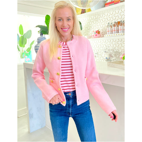 Wool Blend Pinky Cardigan Jacket