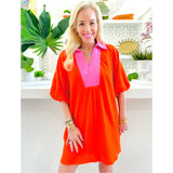 Orange & Pink Gauze St. Croix Dress