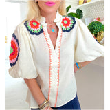 Crochet Embroidered Kingston Top