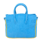 12” Baby Blue + Yellow Trim Terry Seychelles Tote w/ Removable Tassel