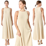 Ivory Pleated Knit Miley Dress