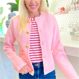 Wool Blend Pinky Cardigan Jacket