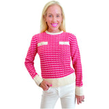 Soft Knit Sailor Button Pink Kenzie Sweater