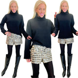 Metallic Sequin Button Front Tweed Esme Shorts