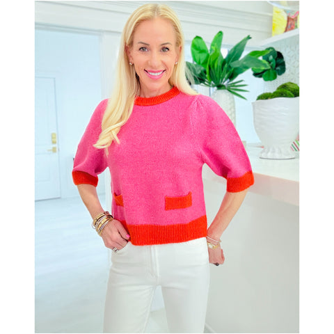 Pink & Orange Knit Maggie Top