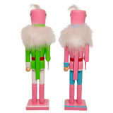 15” (TALL!) Palm Beach Pink & Green Nutcrackers