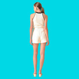 White w/ Black Contrast Knit Walker Top