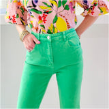 Bright Green Twill Belva Jeans