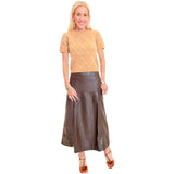 Brown Butter Soft Leather Bitsy Skirt