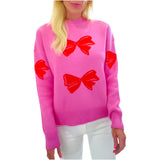 Pink & Orange Bows Candy Sweater