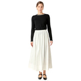 White Cotton Rosa Maxi Skirt w/ Pockets