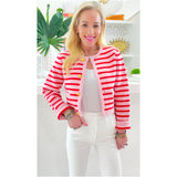 Pink & Red Knit Sutton Jacket