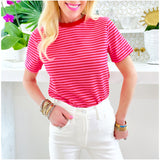 Red & Pink Soft Knit Keller Top