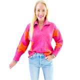 Pink & Orange Terrycloth Stars Kellerman Sweater