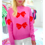 Pink & Orange Bows Candy Sweater