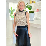 Black Butter Soft Leather Bitsy Skirt