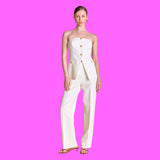 Ivory Gold Button Lindy Pant Set (sold separately)