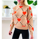 Camel Hearts Sweater