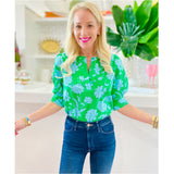 Cuffed Sleeve Waterlilly Top