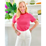 Red & Pink Soft Knit Keller Top