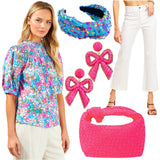 Smocked Ruffle Trim Avery Top