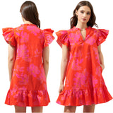 Flutter Sleeve Maylene Dress w/Pockets