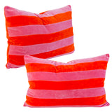 XL Pink & Orange Luxe Silk Velvet Lumbar Pillow