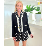 Black Soft Knit Isabella Cardigan w/ Gold Buttons