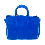 12” Cobalt Blue + Aqua Trim Terry Seychelles Tote w/ Removable Tassel