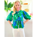 Green Bow Front Cellie Top