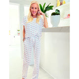 Pima Cotton Holiday Cocktails Pajama Pant Set