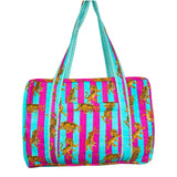 (5 Colors) Quilted Block Print Overnight Bags w/ Top Zip