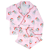Organic Cotton Pink Vintage Santa Holiday Pajamas
