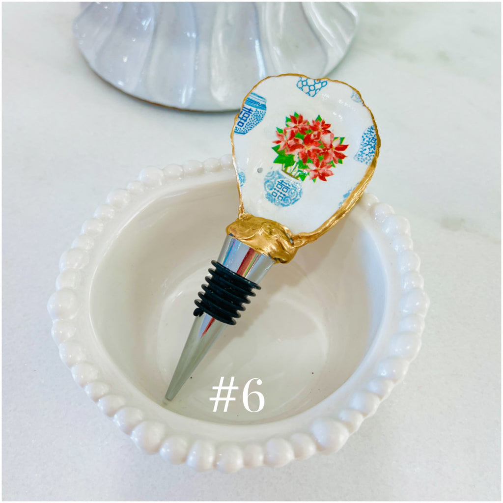 (21 Styles) Hand Painted SC Oyster Shell Wine Stoppers - James Ascher
