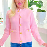 Wool Blend Pinky Cardigan Jacket