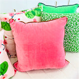 (Set of 2) 7 Colors - Velvet 22” Pillows with Contrasting Color Trim