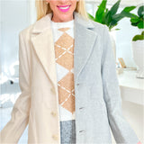 Ivory Camel & Grey Full Length Arabella Jacket