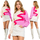 Soft Knit Pink Swirl Vivienne Sweater