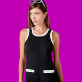 Black & White Tweed Tilly Romper