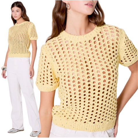 Buttercream Sequin Knit Ashland Top