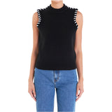 Black White Stitched Knit Courtney Top