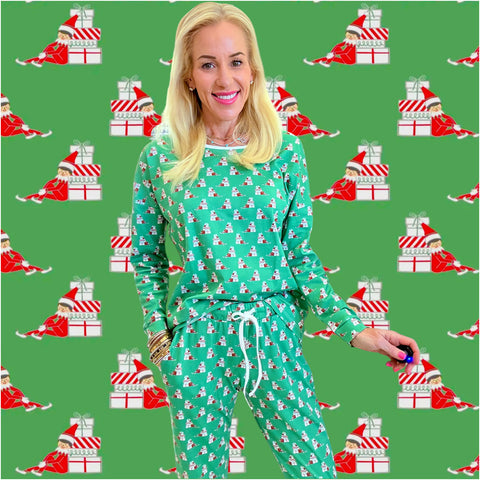 Pima Cotton Santa’s Helpers Pajama Pant Set