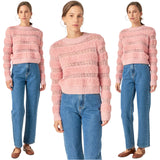 Pink Fuzzy Stripe Carolyn Sweater