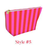 Leather Cabana Stripe Catchall & Cosmetic Bags