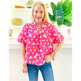 Puff Sleeve Happy Hearts Top