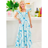 Blue Bows Smocked Serre Dress