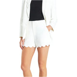 Off White Scalloped Vale Shorts & Jacket (sold separately)